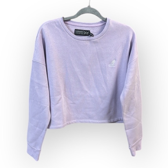 Kangol Lavender Sweatshirt cropped trendy XL Retro brand popular in the 80s 90s - Picture 1 of 10